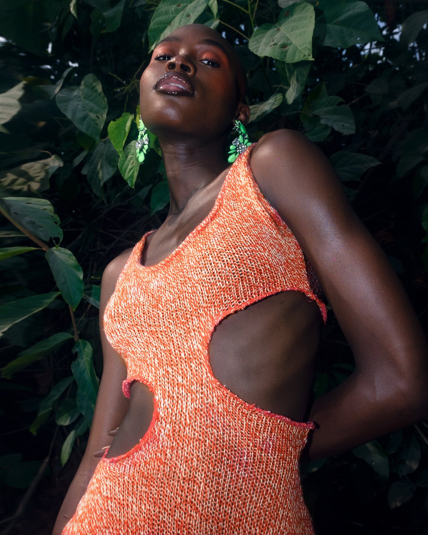 Tangerine Knit Dress - Hertunba