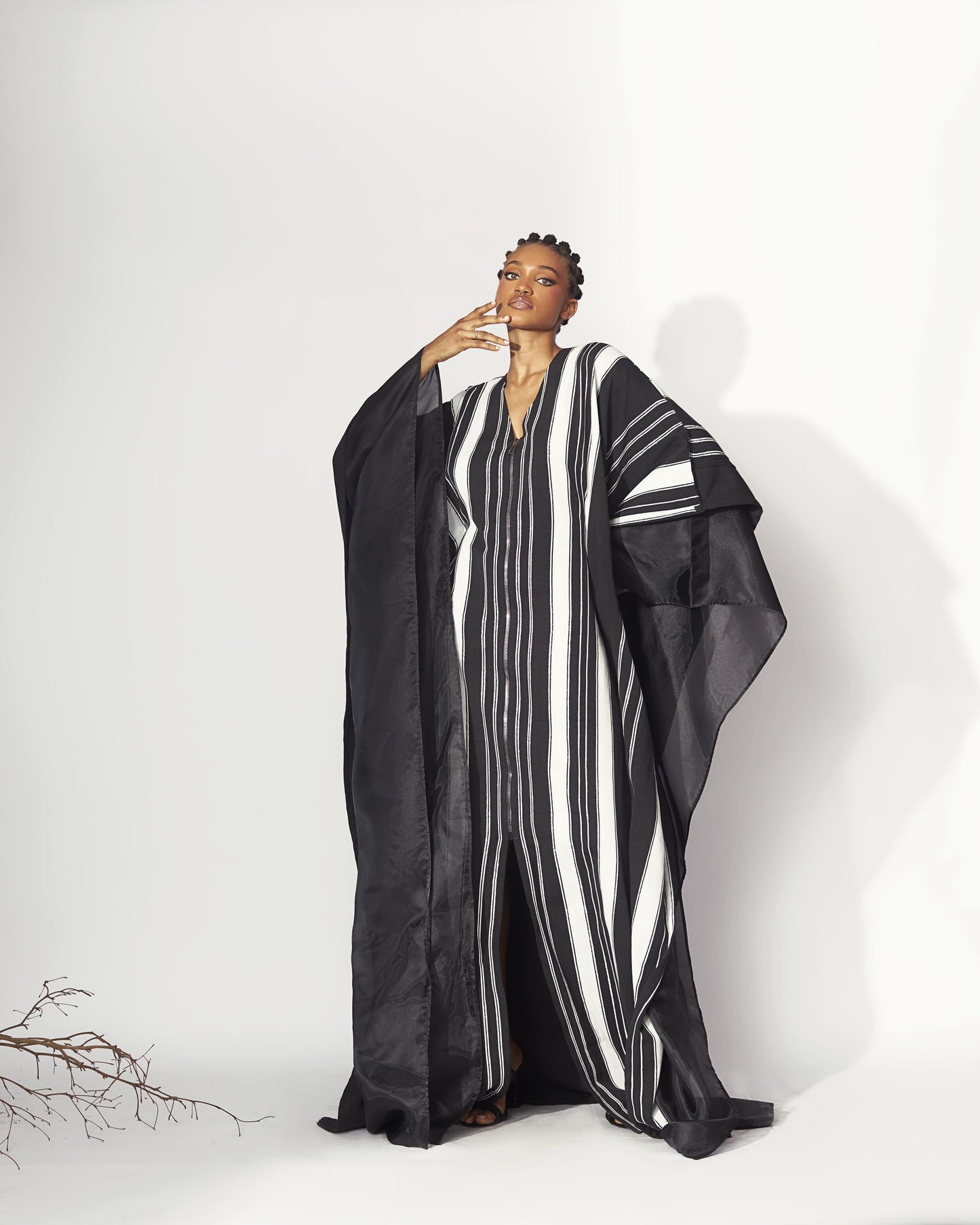Oiza Kaftan (black/white) - Hertunba