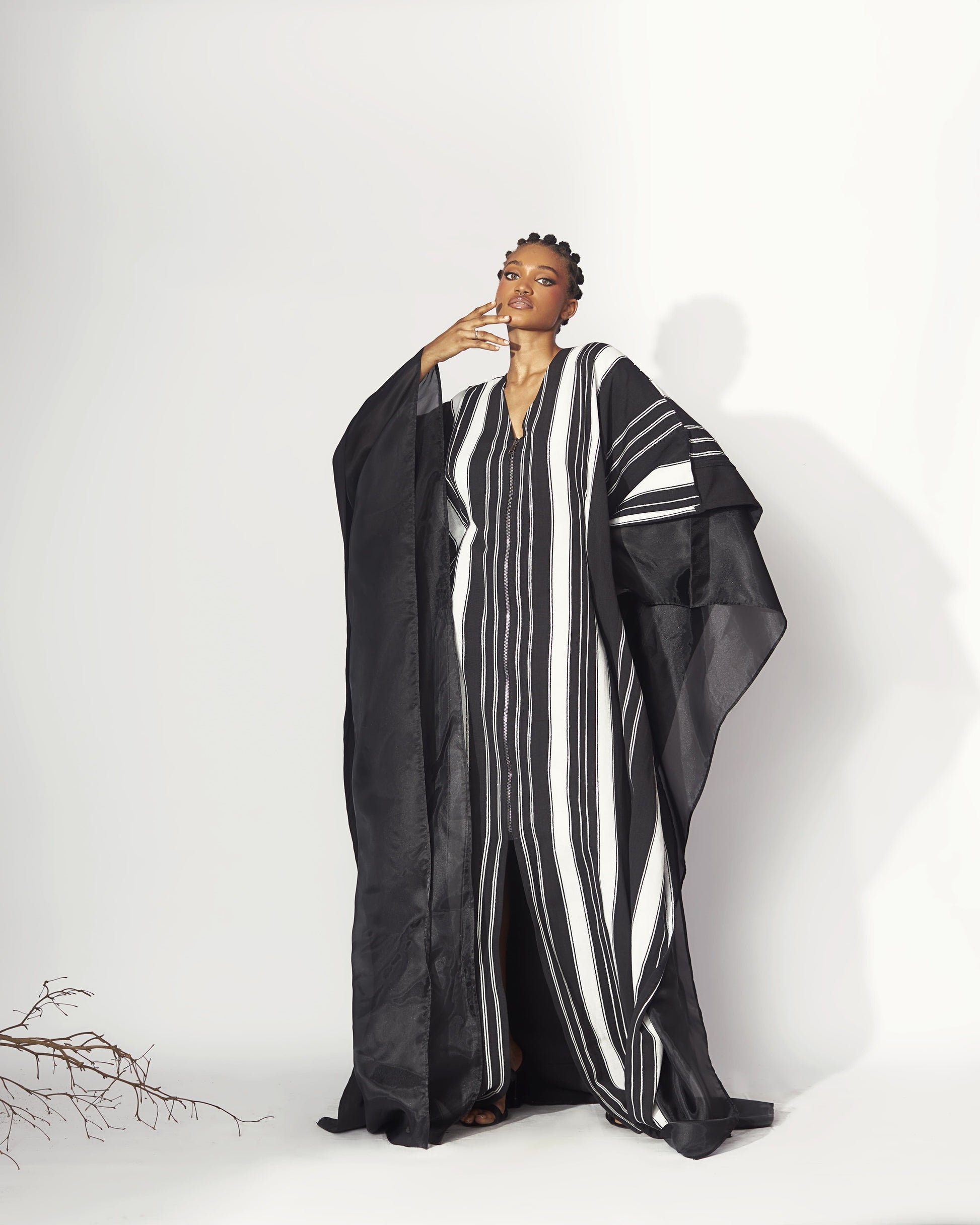 Oiza Kaftan (black/white) - Hertunba