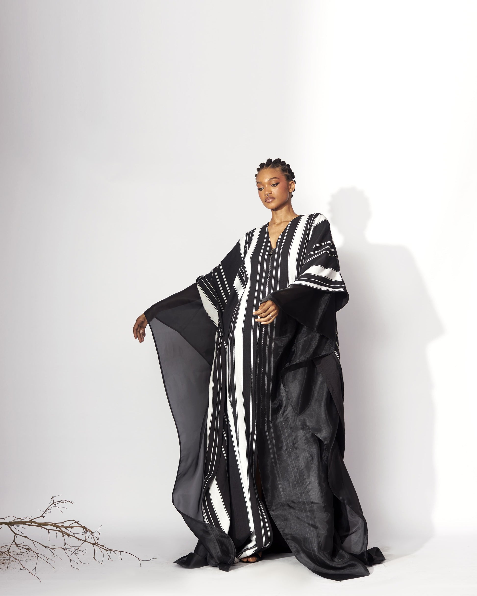 Oiza Kaftan (black/white) - Hertunba
