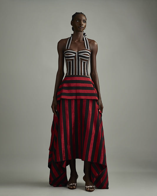 Ure woven skirt in red Hertunba