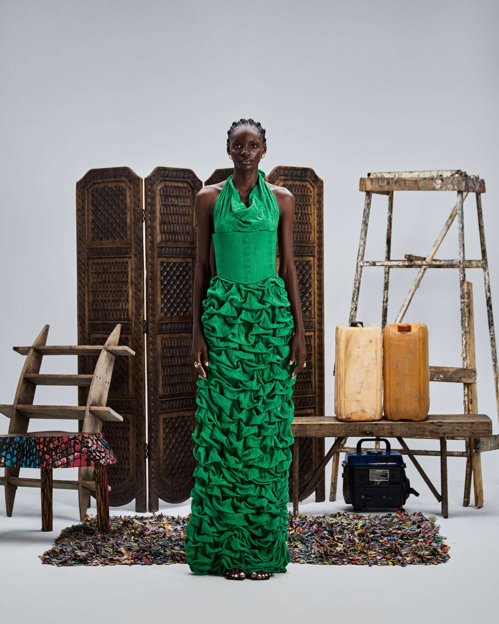 Green Omo Dress Hertunba Green Omo Dress Hertunba