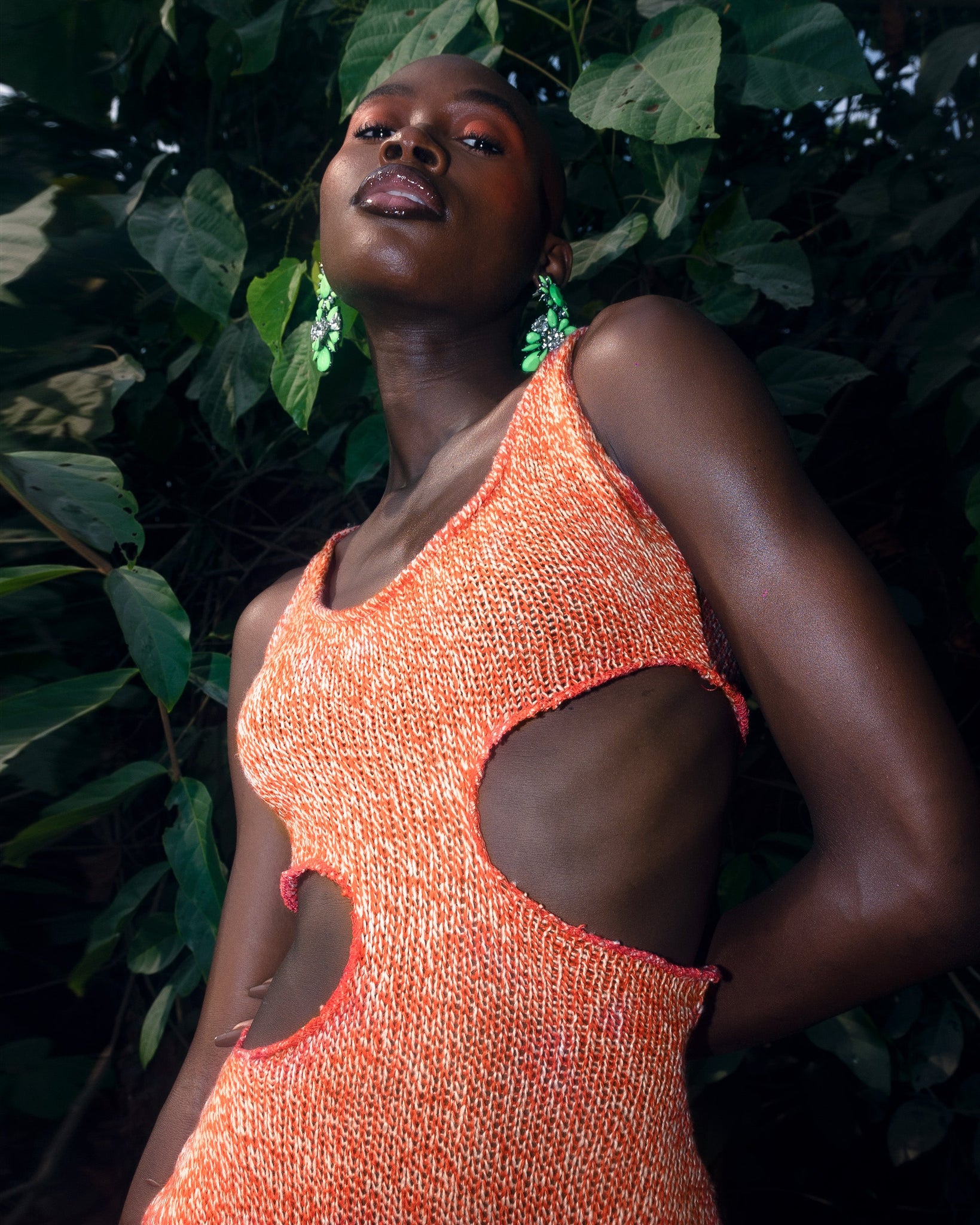 Tangerine Knit Dress - Hertunba